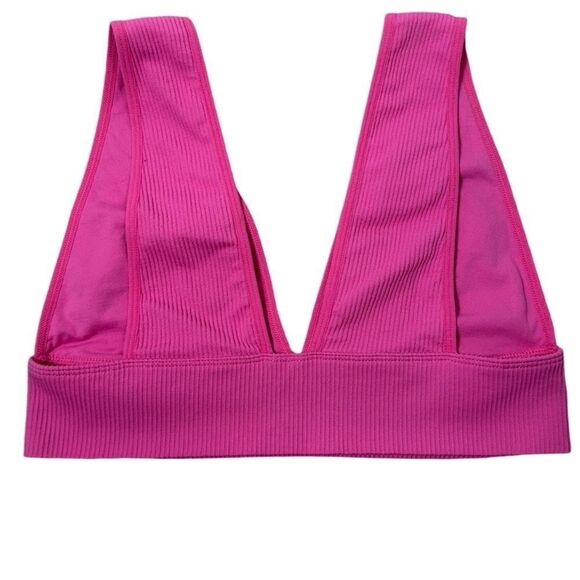 Garage Pink Serena Seamless Deep V Plunge Cropped Bra Tank - Picture 5 of 7
